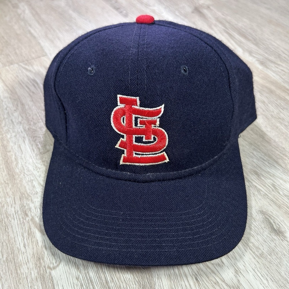 VTG Sports Specialties St Louis Cardinals Fitted Hat 7 3/8 Blue 100% Wool Cap